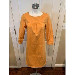 A.P.C. Rue Madame Paris Yellow Textured Shift Dress W/ Shoulder Button, Size XS